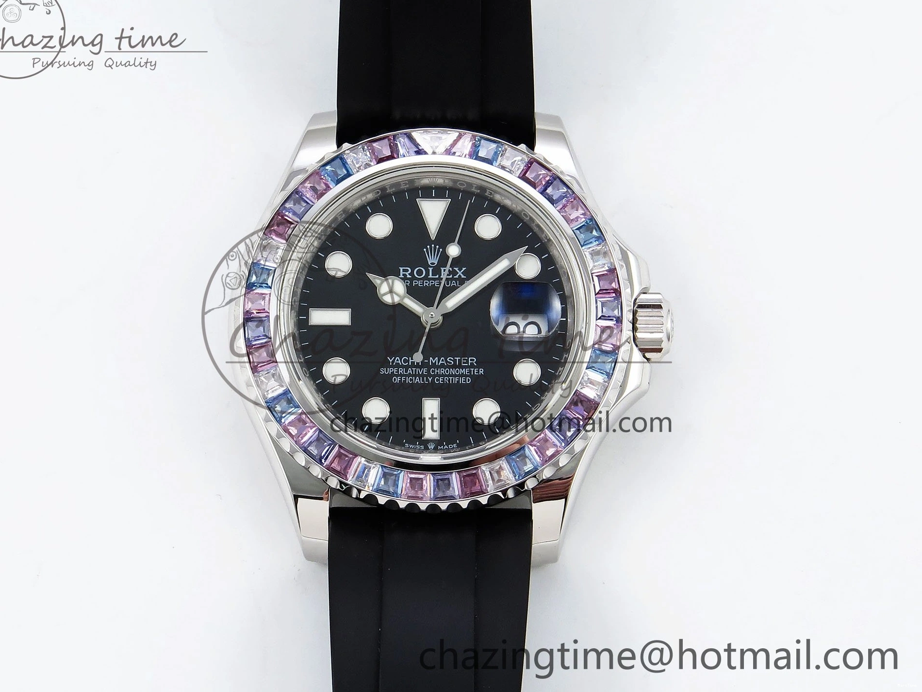 MiroTime 0422 Yacht-Master 226659 KF 1:1 Best Edition Diamonds Bezel WG Wrapped on Oysterflex Strap VR3235 (Gen Weight) Timeless 1576